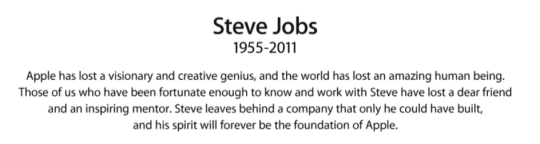 Steve Jobs 1955-2011 (c) Apple Computers
